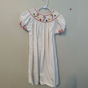 Claire and Charlie Smocked Candy Cane and Gum balls Dress